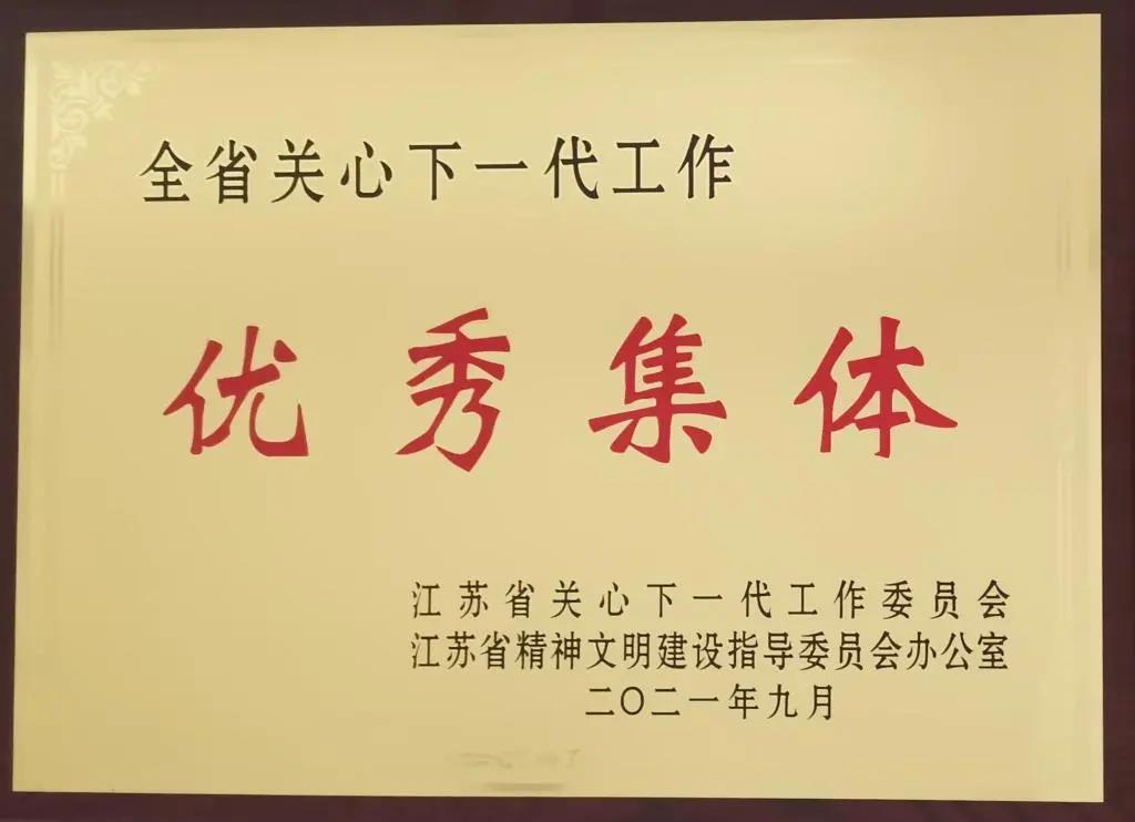 中南集团荣膺“江苏省关心下一代工作优秀集体”称号